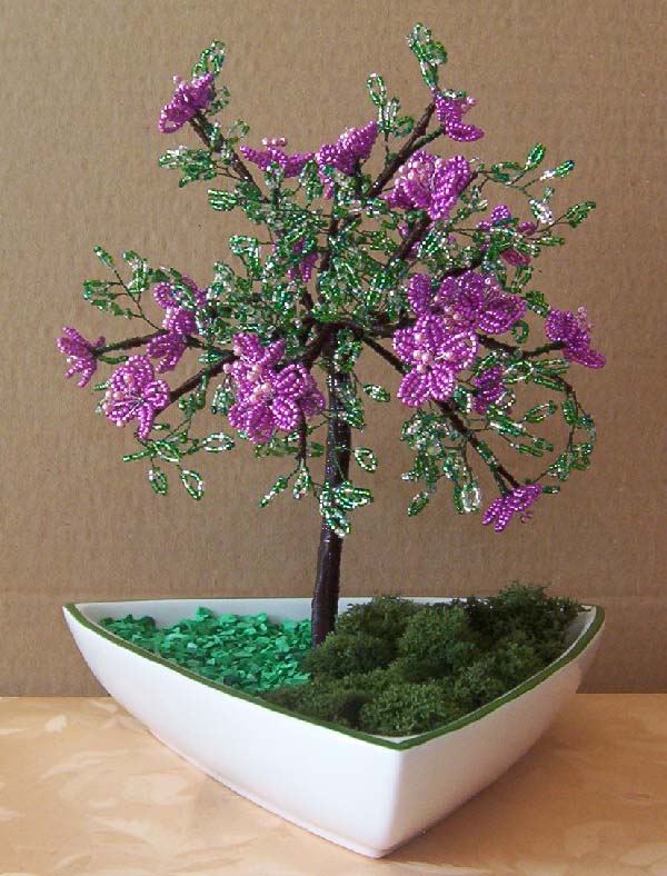 N°854 arbre grappe mauve pot carré violet