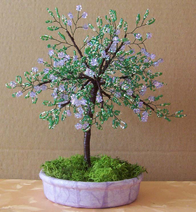 N°854 arbre grappe mauve pot carré violet