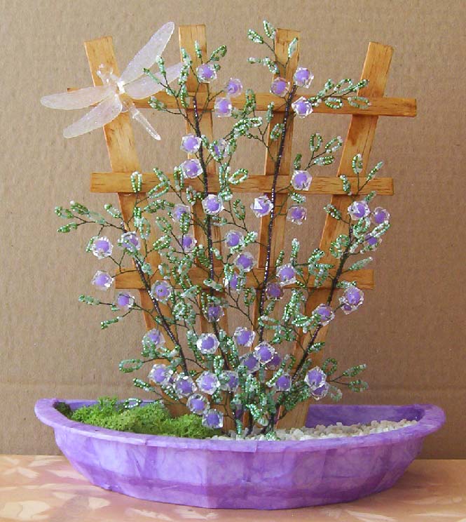N°854 arbre grappe mauve pot carré violet