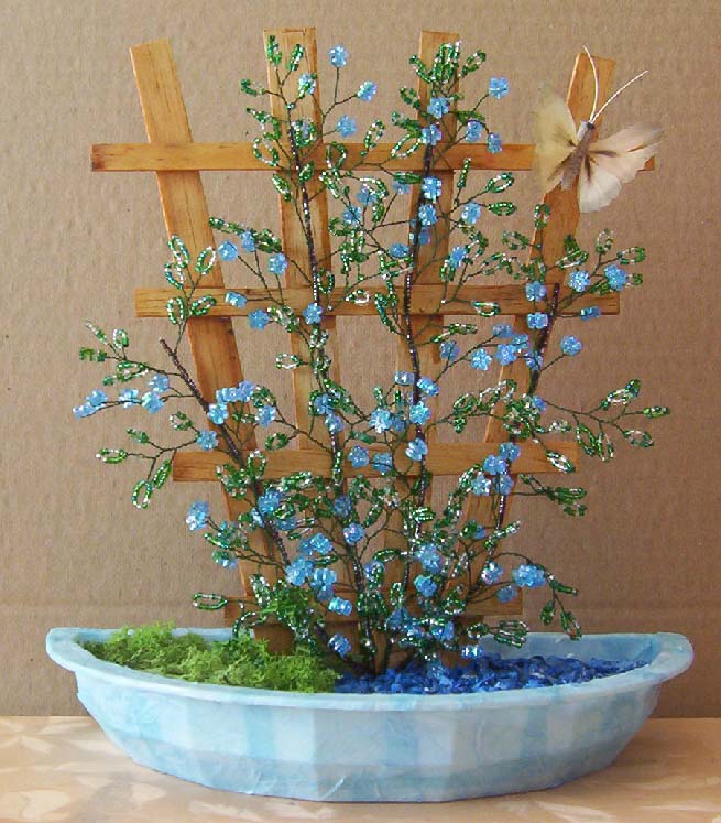 N°854 arbre grappe mauve pot carré violet