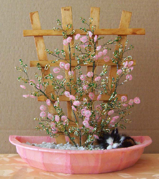 N°854 arbre grappe mauve pot carré violet